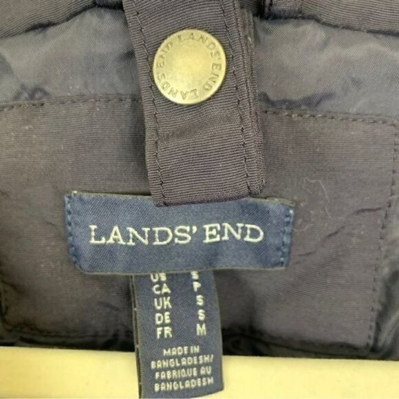 Land’s End Insulated Winter Coat With Hood Navy Blue Nylon/Polyester, Size Small - Picture 3 of 8